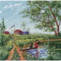 Набор для вышивания крестом «Летнее веселье» 18x18 см S1676