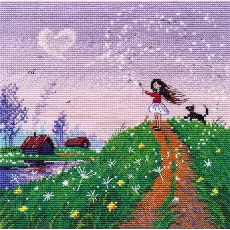 Набор для вышивания крестом "Весенний ветерок" 18x18 см S1675