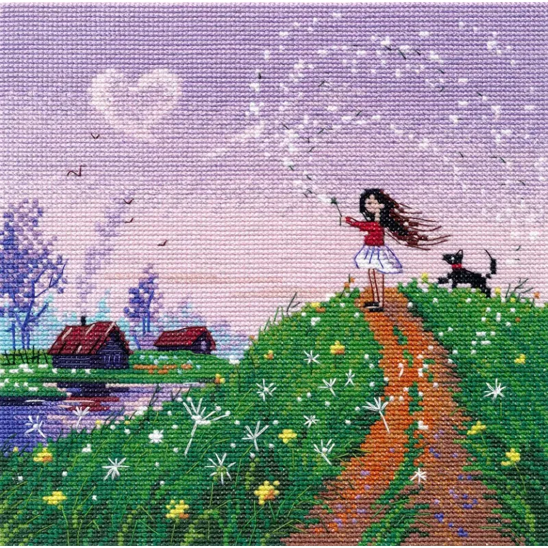 Kreuzstich-Set "Frühlingsbrise" 18x18 cm S1675