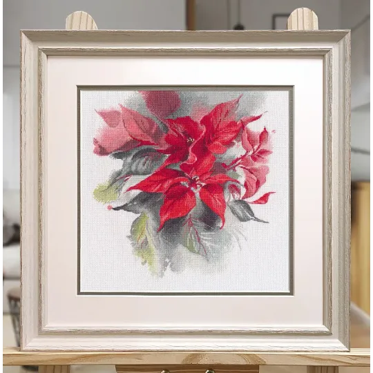 Kit de point de croix "Poinsettia" 25×27 cm S1670