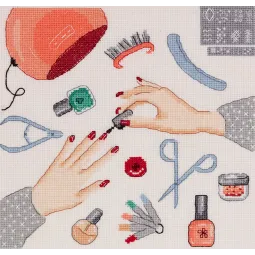 Kit de point de croix PANNA "Manucure" 20 x 20 cm PCE-7412