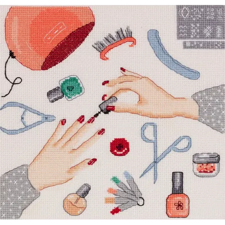 Kreuzstich-Set PANNA "Maniküre" 20 x 20 cm PCE-7412