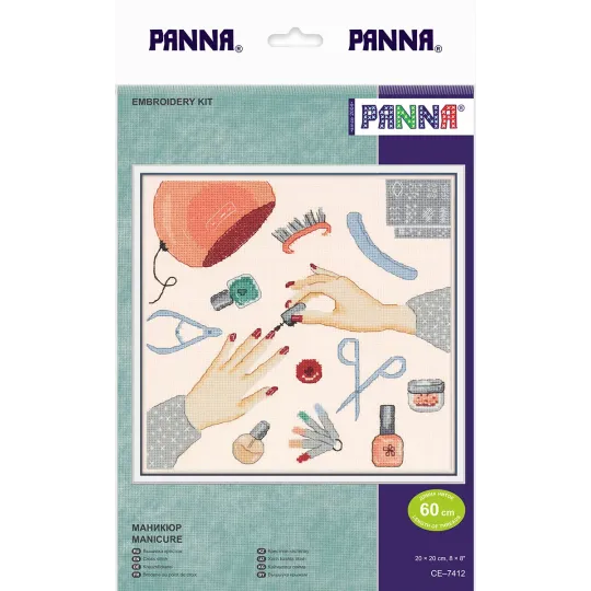 Kit de point de croix PANNA "Manucure" 20 x 20 cm PCE-7412