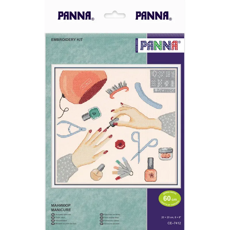 Kit de point de croix PANNA "Manucure" 20 x 20 cm PCE-7412