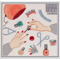 Kit de point de croix PANNA "Manucure" 20 x 20 cm PCE-7412