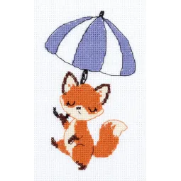 Kit de point de croix KLART "Marcher sous un parapluie" 11 x 16,5 cm KL12-070