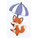 Kit de point de croix KLART "Marcher sous un parapluie" 11 x 16,5 cm KL12-070