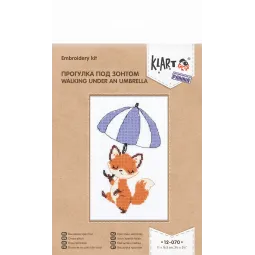 Kreuzstich-Set KLART "Spaziergang unter einem Regenschirm" 11 x 16,5 cm KL12-070