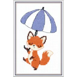 Kit de point de croix KLART "Marcher sous un parapluie" 11 x 16,5 cm KL12-070