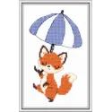 Kit de point de croix KLART "Marcher sous un parapluie" 11 x 16,5 cm KL12-070