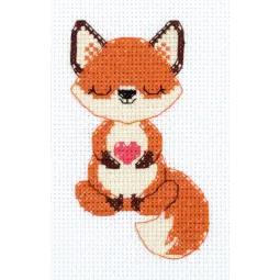 Набор для вышивания крестиком KLART "Лисичка влюбленная" 9 x 13 см KL12-069