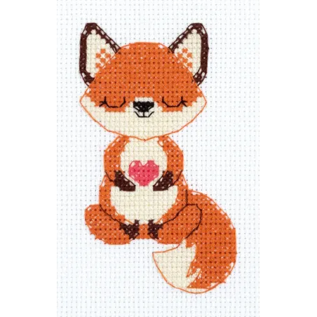 Kreuzstich-Set KLART "Der verliebte Fuchs" 9 x 13 cm KL12-069