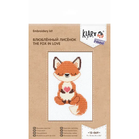 Kreuzstich-Set KLART "Der verliebte Fuchs" 9 x 13 cm KL12-069