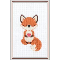 Kit de point de croix KLART "Le renard amoureux" 9 x 13 cm KL12-069