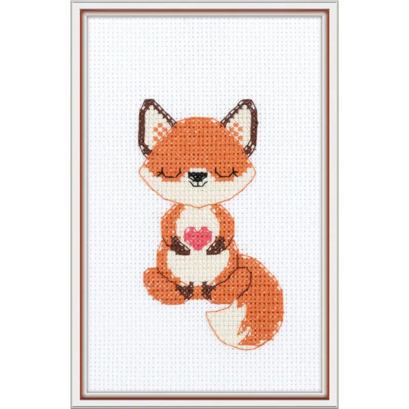 Kreuzstich-Set KLART "Der verliebte Fuchs" 9 x 13 cm KL12-069