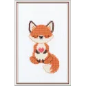 Kreuzstich-Set KLART "Der verliebte Fuchs" 9 x 13 cm KL12-069