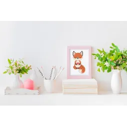 Kit de point de croix KLART "Le renard amoureux" 9 x 13 cm KL12-069