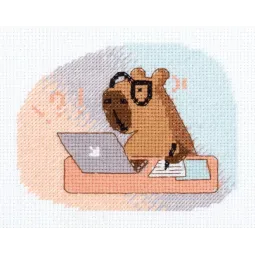 Kit de point de croix KLART "Je suis tout au sujet du travail" 14,5 x 12 cm KL12-068