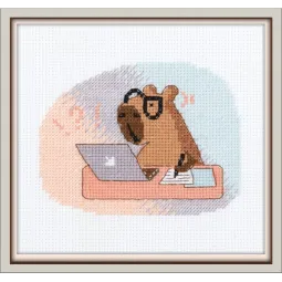 Kreuzstich-Set KLART "Ich bin ganz für die Arbeit" 14,5 x 12 cm KL12-068