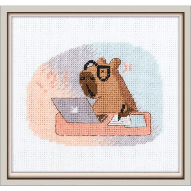 Набор для вышивания крестиком KLART "Я вся в работе" 14,5 x 12 см KL12-068