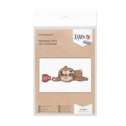 Kit de point de croix KLART "Lazy Morning" 13 x 5,5 cm KL12-067