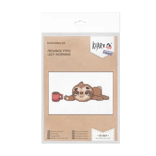 Cross stitch kit KLART "Lazy Morning" 13 x 5,5 cm KL12-067 Cross stitch kit KLART "Lazy Morning" 13 x 5,5 cm KL12-067
