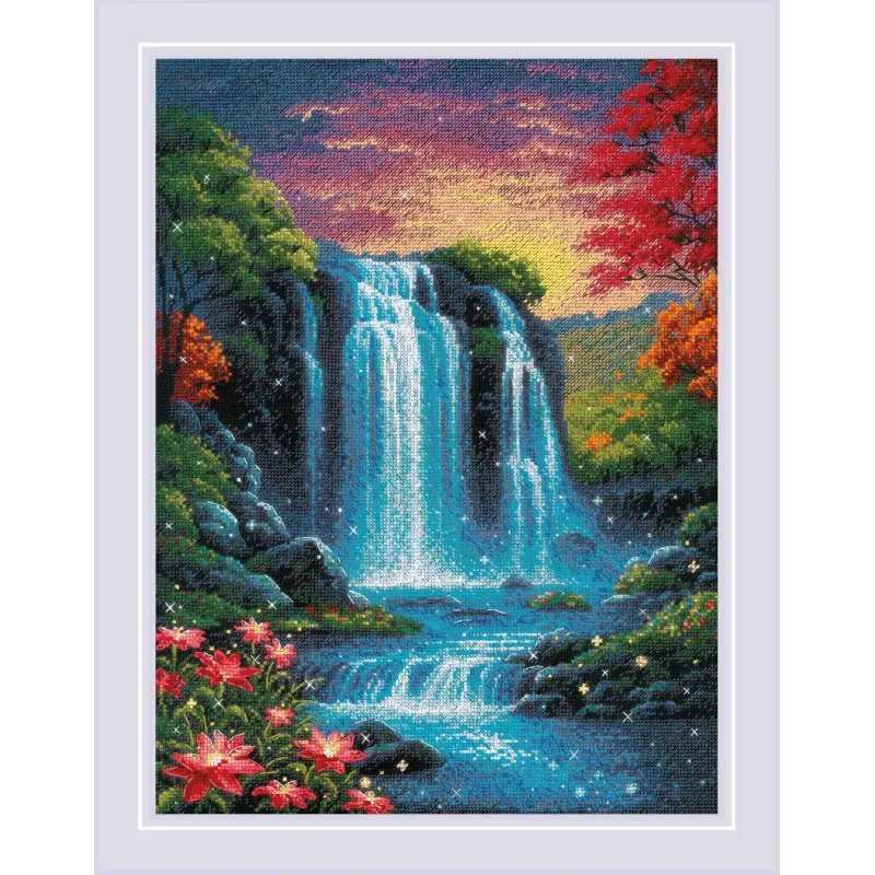 Kit de point de croix "Cascade magique" 30x40 cm SR2274