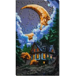 Hauptperlen-Stickset. Stille Nacht 17x30 cm AAB-948