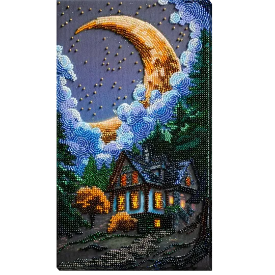 Hauptperlen-Stickset. Stille Nacht 17x30 cm AAB-948