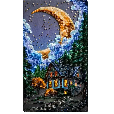 Hauptperlen-Stickset. Stille Nacht 17x30 cm AAB-948