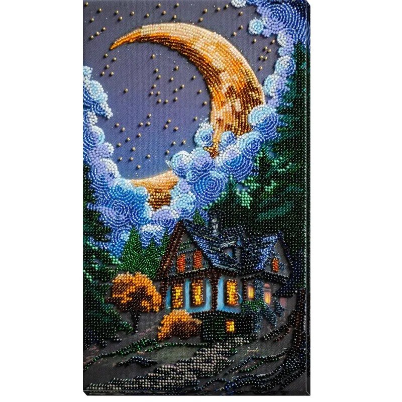 Hauptperlen-Stickset. Stille Nacht 17x30 cm AAB-948