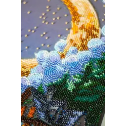 Pagrindinis karoliukų siuvinėjimo rinkinys. Tyli naktis 17x30 cm AAB-948