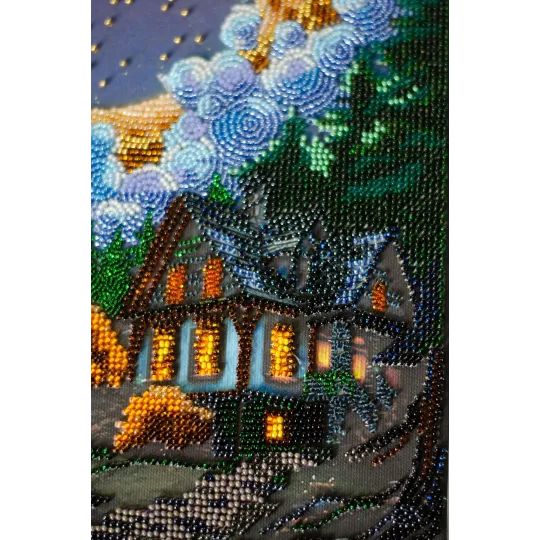 Hauptperlen-Stickset. Stille Nacht 17x30 cm AAB-948