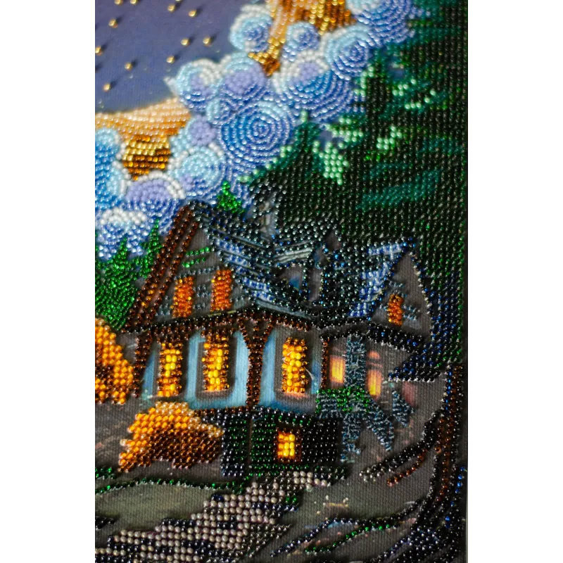 Hauptperlen-Stickset. Stille Nacht 17x30 cm AAB-948