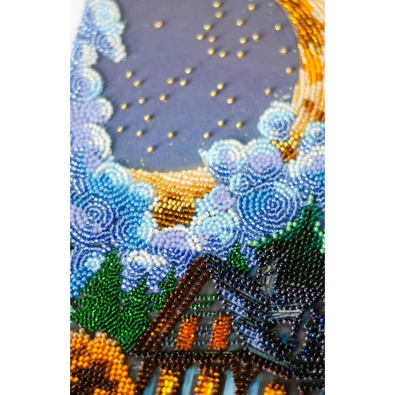 Hauptperlen-Stickset. Stille Nacht 17x30 cm AAB-948