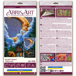 Hauptperlen-Stickset. Stille Nacht 17x30 cm AAB-948