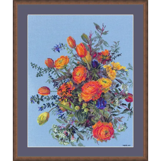 Kit de point de croix "Pétales ensoleillés" 39x31 cm SK270