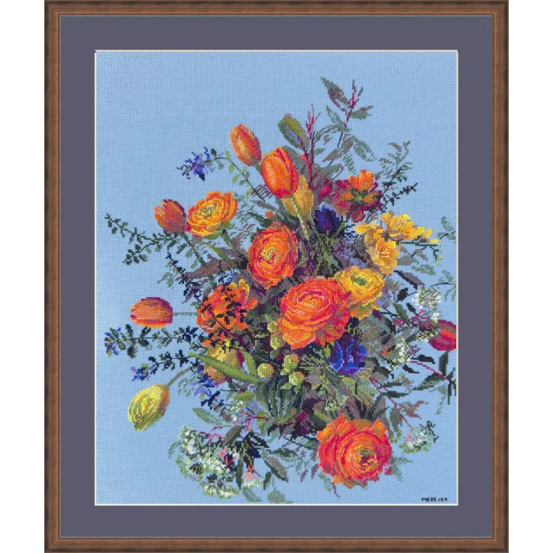 Kit de point de croix "Pétales ensoleillés" 39x31 cm SK270