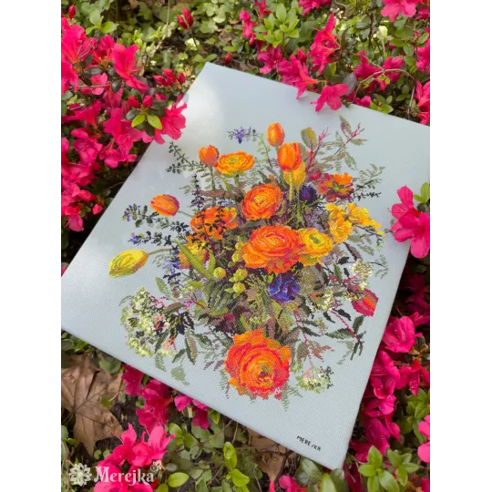 Kit de point de croix "Pétales ensoleillés" 39x31 cm SK270