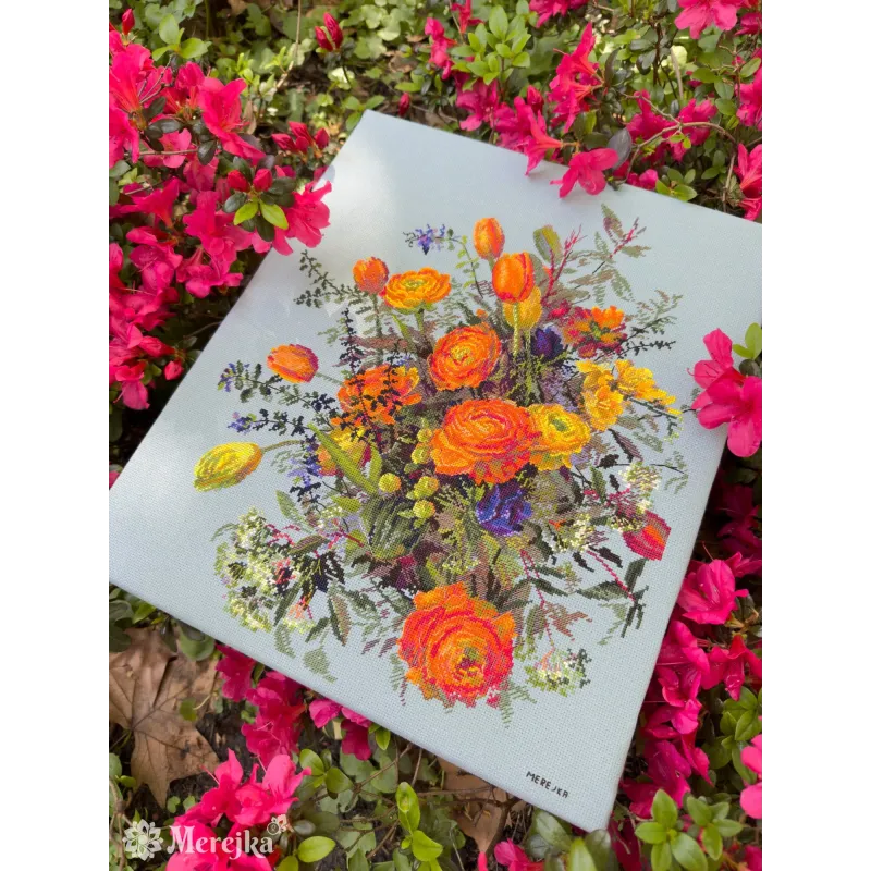 Kit de point de croix "Pétales ensoleillés" 39x31 cm SK270