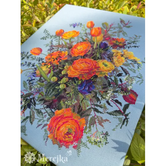 Kit de point de croix "Pétales ensoleillés" 39x31 cm SK270