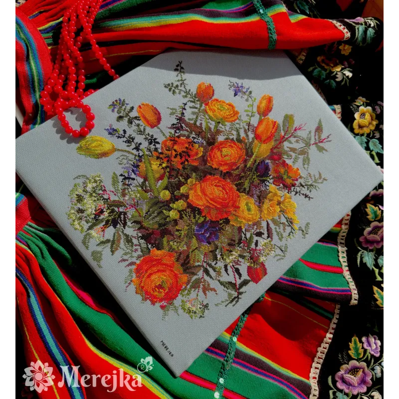 Kit de point de croix "Pétales ensoleillés" 39x31 cm SK270