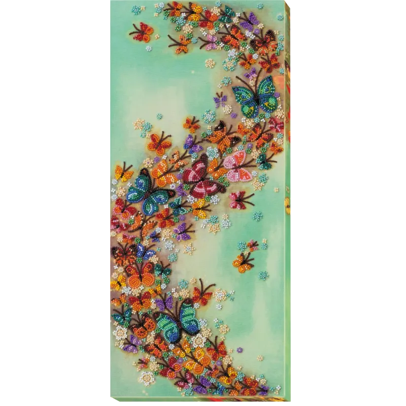 Haupt Stickpackung mit Perlen "Bunter Wind (Deco Scenes)" 20x45 cm AAB-591