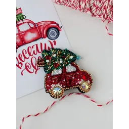 Dekoravimo rinkinys - Kalėdinis automobilis 7x6,6 cm AAD-211