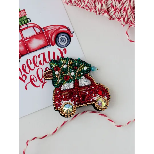 Dekorationsset - Weihnachtsauto 7x6,6 cm AAD-211