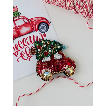 Dekorationsset - Weihnachtsauto 7x6,6 cm AAD-211