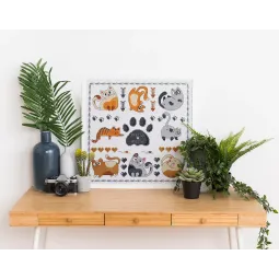 Kryželiu siuvinėjimo rinkinys "Miau-miau" 35x35 cm AAH-281