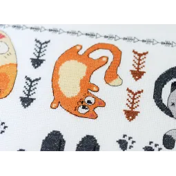 Kryželiu siuvinėjimo rinkinys "Miau-miau" 35x35 cm AAH-281