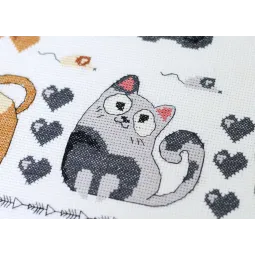 Kryželiu siuvinėjimo rinkinys "Miau-miau" 35x35 cm AAH-281
