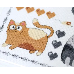 Kryželiu siuvinėjimo rinkinys "Miau-miau" 35x35 cm AAH-281